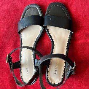 Sole Society leather sandals with short heels